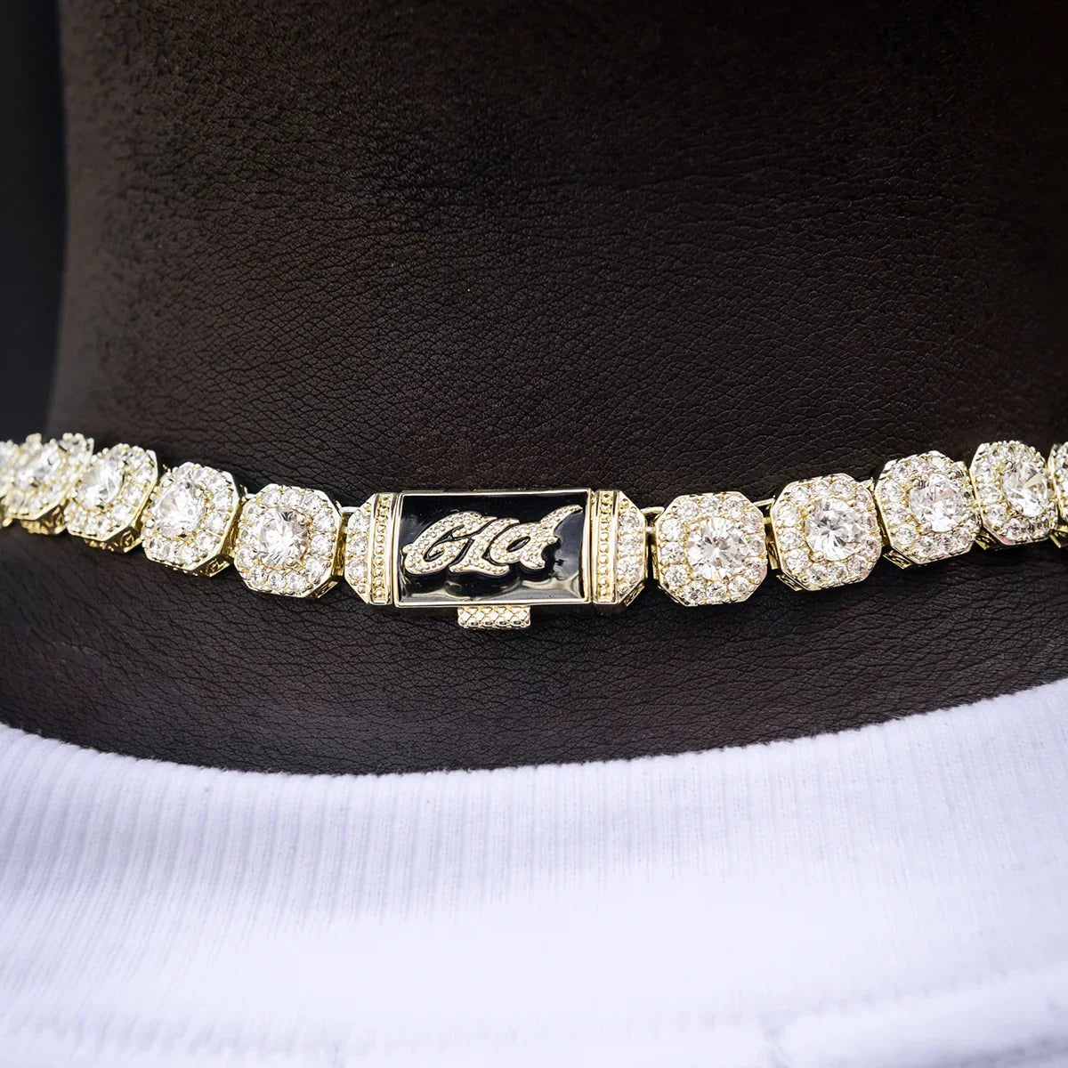 Clustered Tennis Chain + Bracelet Bundle in Yellow Gold- 12mm