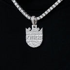 Sacramento Kings Official NBA Micro Logo Pendant in White Gold
