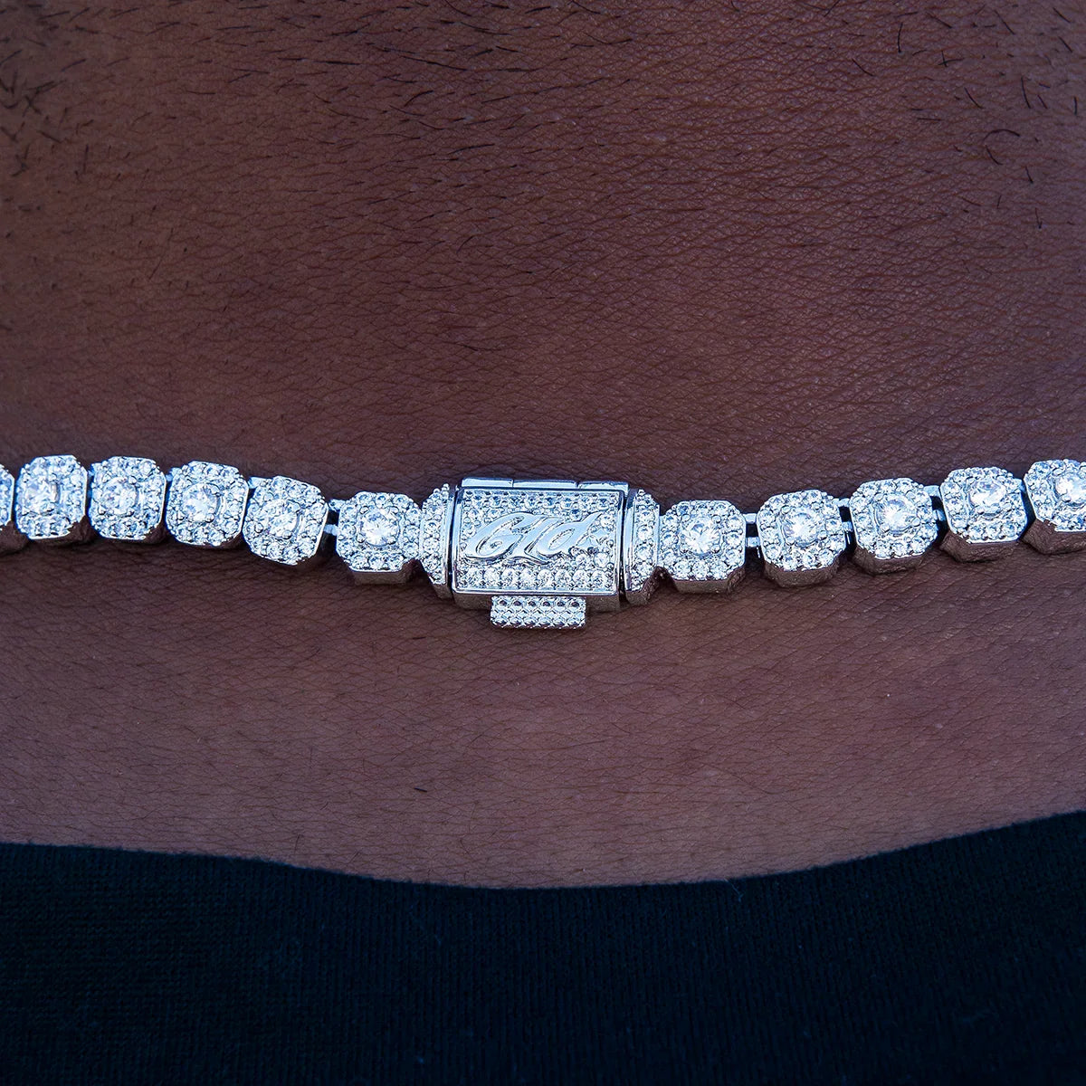 Micro Clustered Tennis Chain in White Gold - 6mm