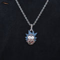 Rick & Morty Rick Head Official Warner Bros. Pendant in White Gold
