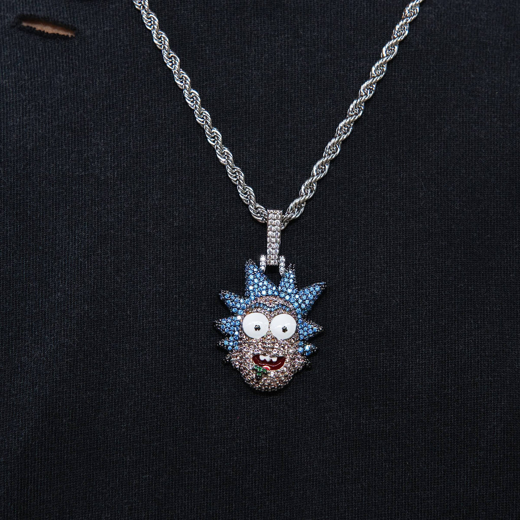 Rick & Morty Rick Head Official Warner Bros. Pendant in White Gold
