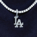 Los Angeles Dodgers Official MLB Micro Logo Pendant in White Gold