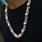 Iced Plain Ball Chain in Rose Gold - 10mm