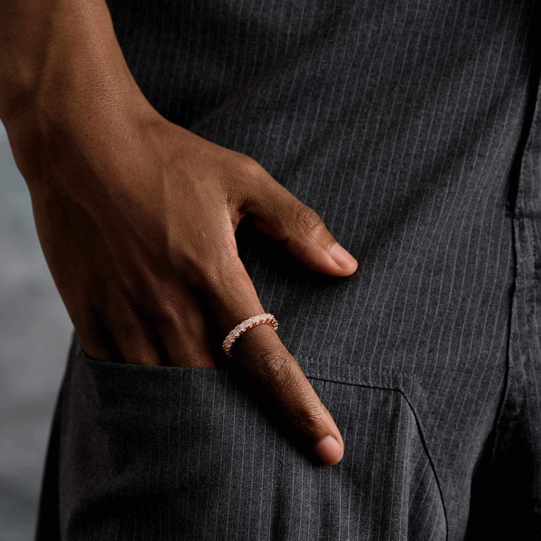 3mm Eternity Band Ring in Rose Gold Vermeil