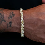 Diamond Rope Chain Bracelet in Yellow Gold- 8mm