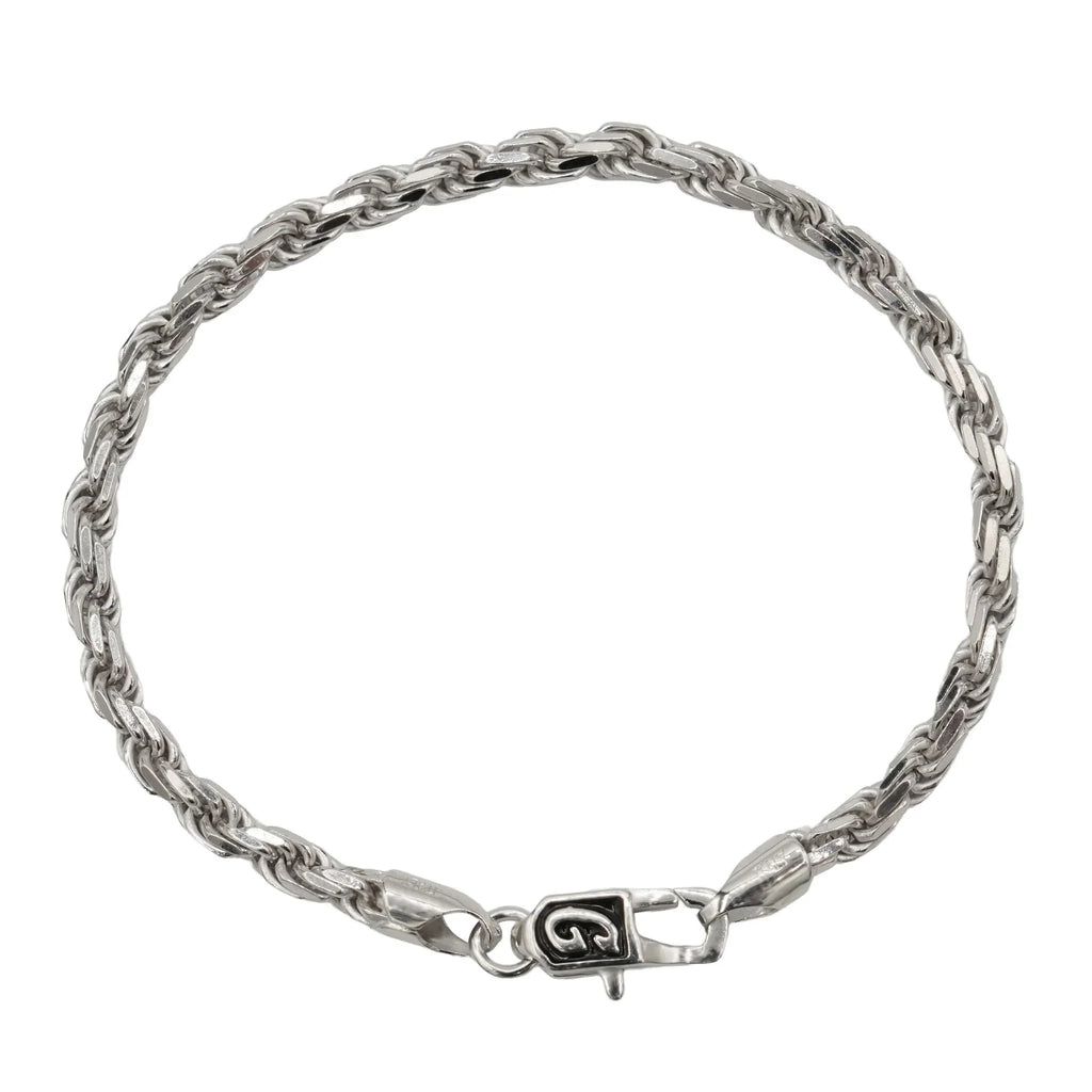 Rope Chain Bracelet in Sterling Silver - 4mm