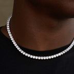 Diamond Tennis Chain in White Gold- 5mm