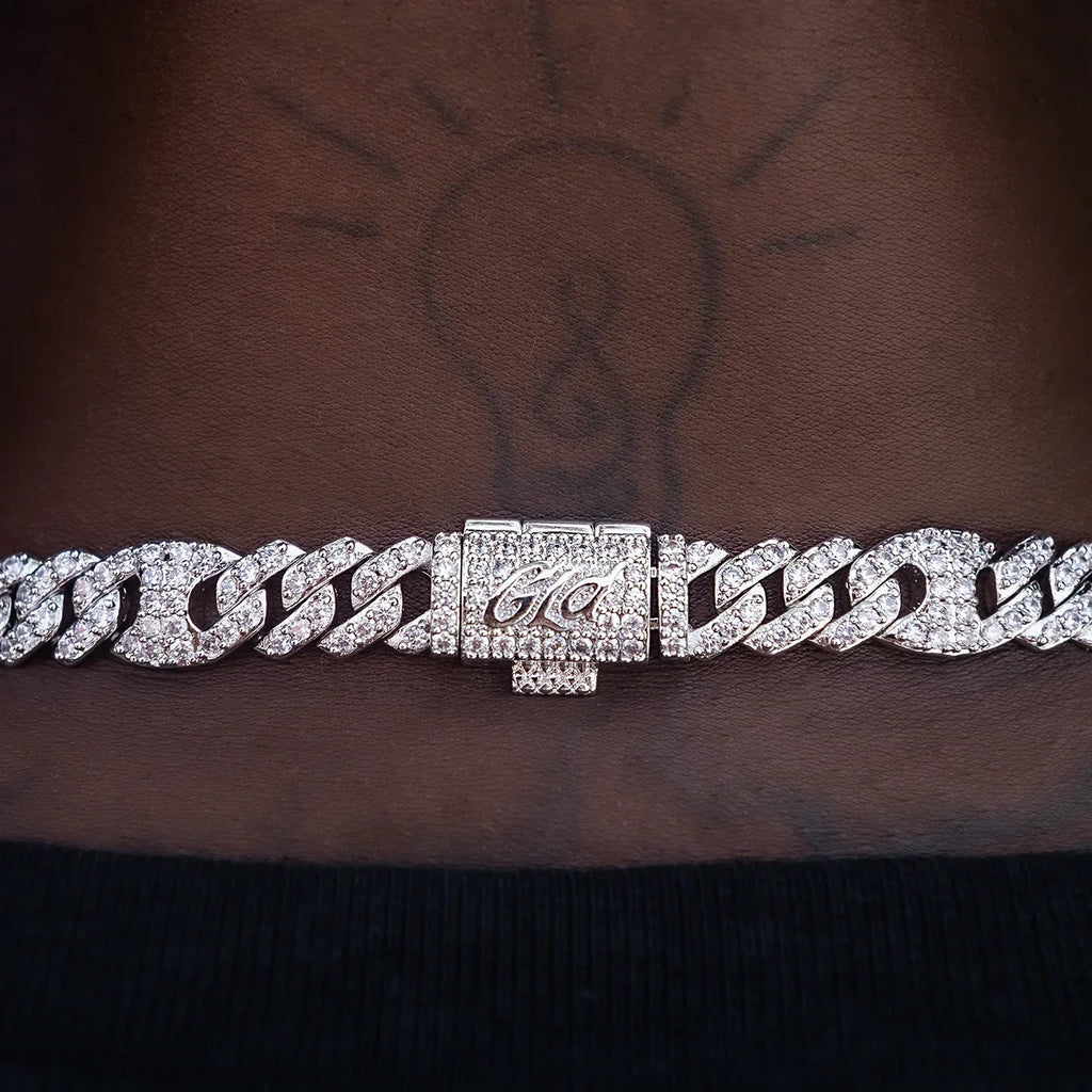 Iced Mariner Cuban Chain in White Gold- 9mm