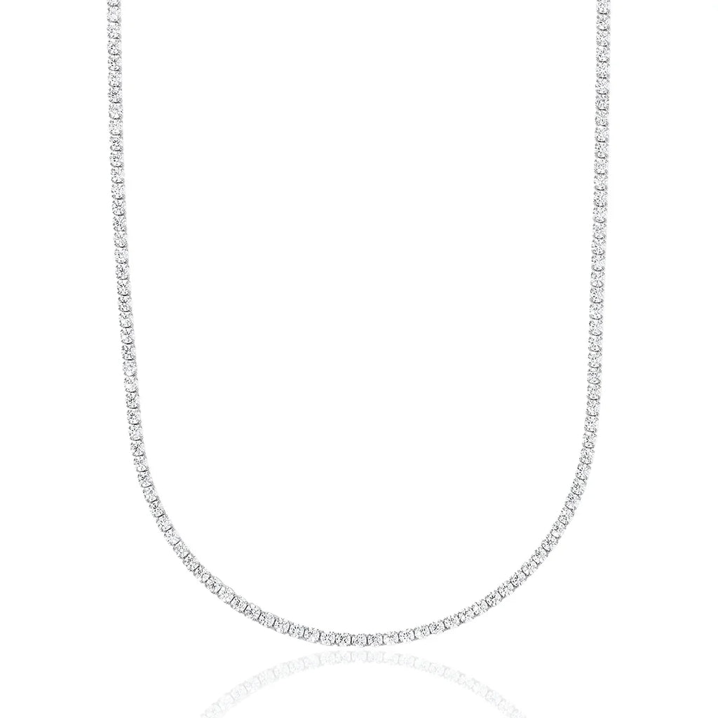 Micro Tennis Chain in White Gold