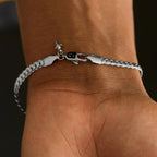 Curb Chain Bracelet in White Gold - 4mm