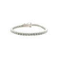 Men's Moissanite Diamond Tennis Bracelet in White Gold Vermeil- 3mm