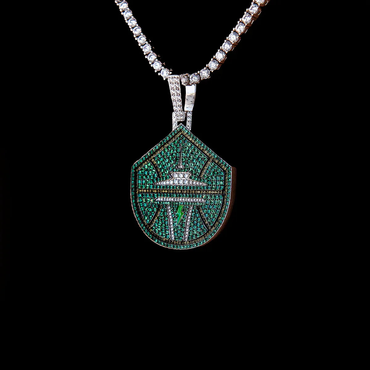 Seattle Storm Official WNBA 2025 Logo Pendant in White Gold