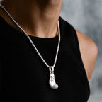 Boxing Glove (Right) Pendant in White Gold