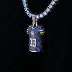 Aaron Jones Minnesota Vikings Purple #33 Jersey Pendant - White Gold