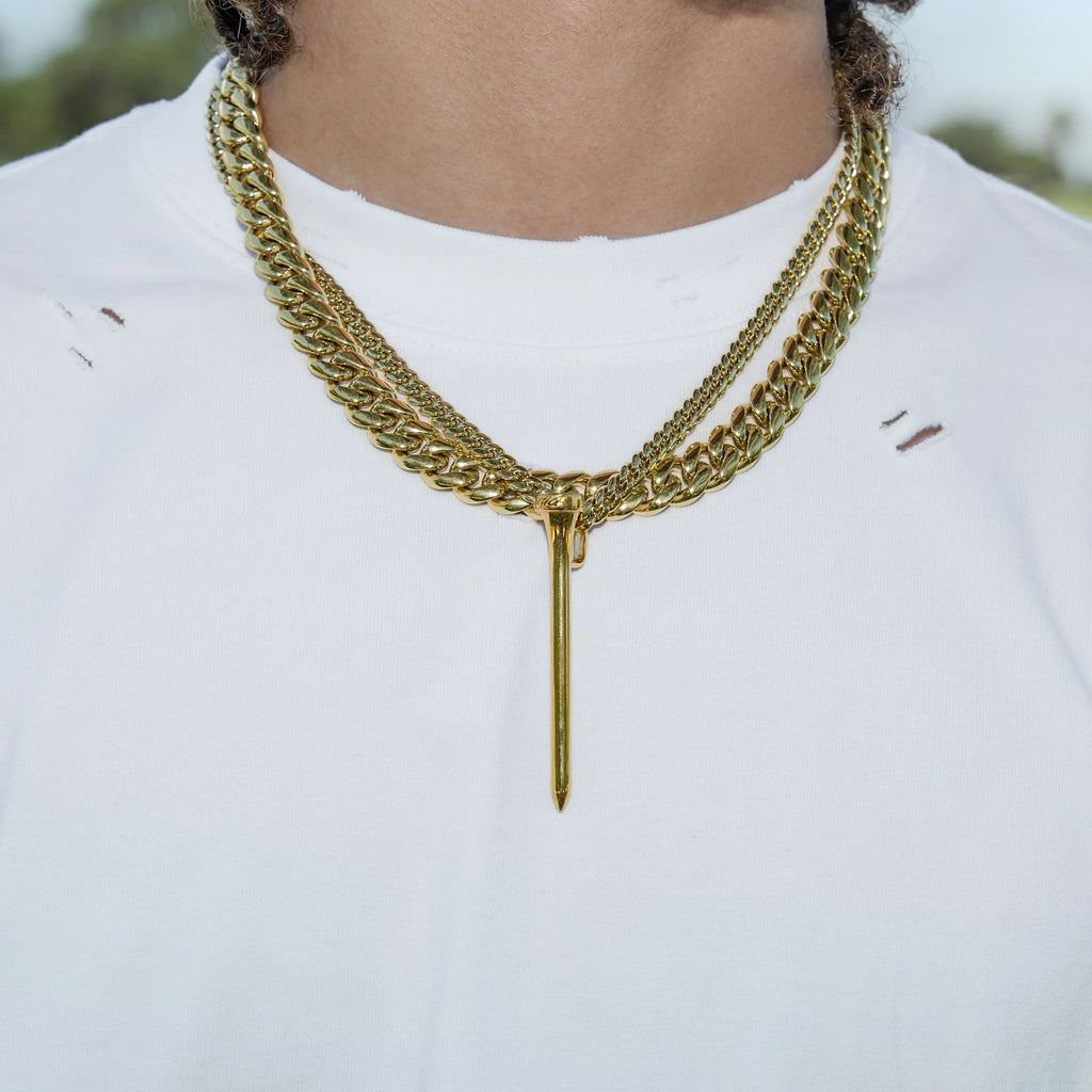 Golf Tee Pendant in Yellow Gold