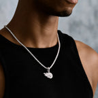Tennessee Titans Official NFL Micro Logo Pendant in White Gold