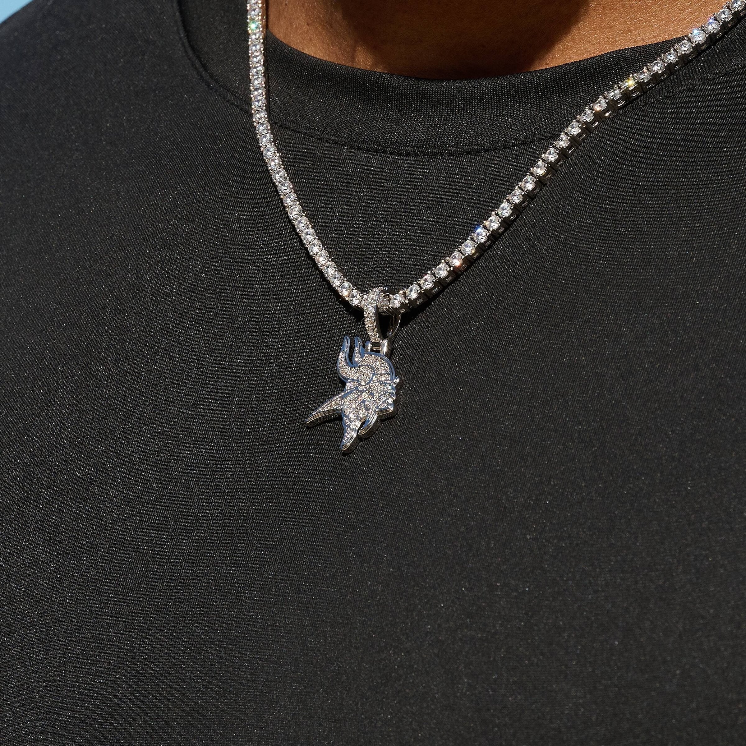 Minnesota Vikings Official NFL Micro Logo Pendant in White Gold