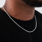 Micro Tennis Chain in White Gold