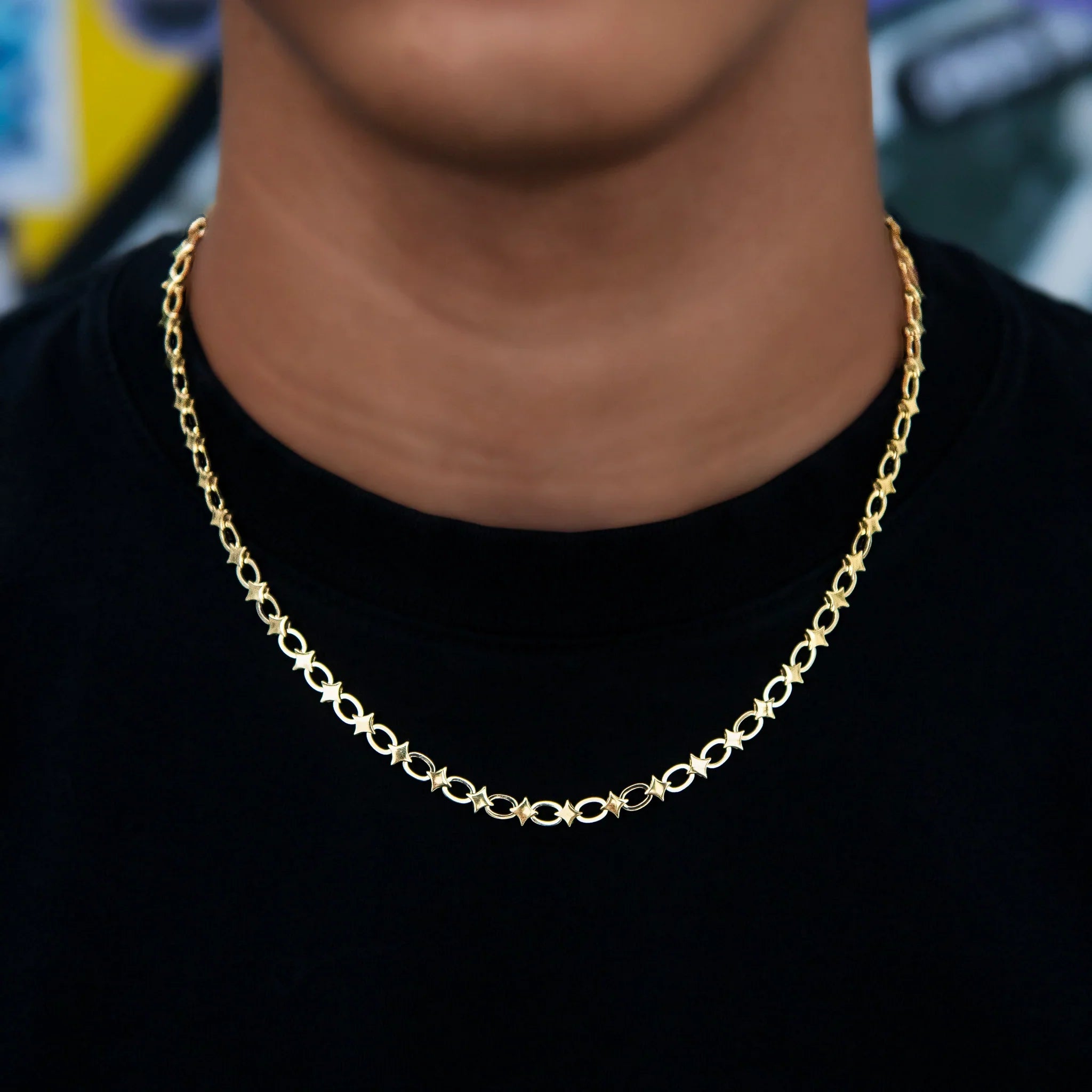 Star Cable Link Chain in Yellow Gold