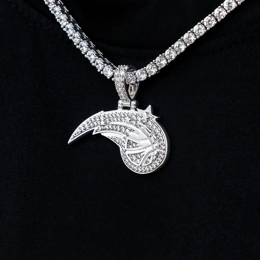 Orlando Magic Official NBA Micro Logo Pendant in White Gold