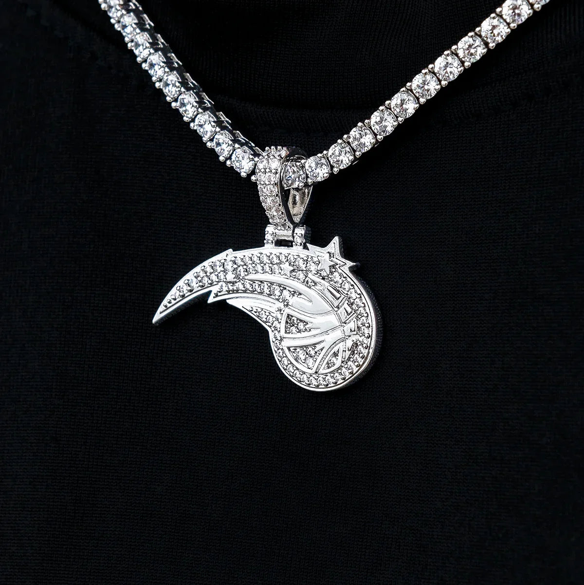 Orlando Magic Official NBA Micro Logo Pendant in White Gold
