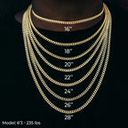 Two Tone Large Link Puffed Mariner Chain Necklace in White & Yellow Gold - 15mm