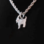 Micro GOAT Pendant in White Gold
