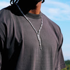 Diamond Mixed Stone Lariat in White Gold