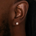 5mm Pave Round Earrings in Yellow Gold