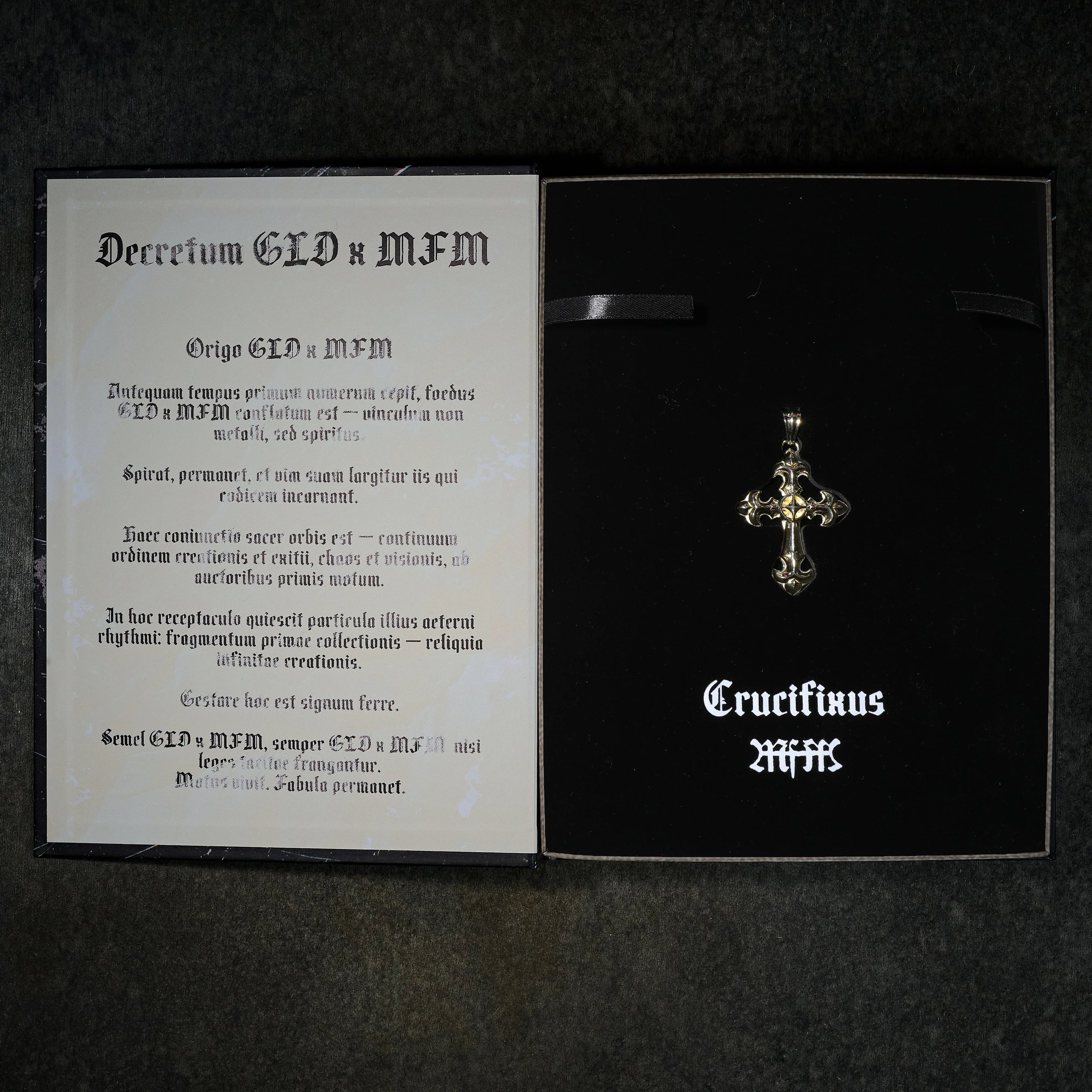 GLD X Bloody Osiris Large Cross Pendant in Yellow Gold Vermeil