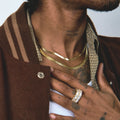 4mm + 6mm Herringbone Chain Bundle in Yellow Gold