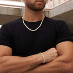 Micro Clustered Tennis Necklace + Bracelet Bundle in Yellow Gold