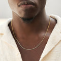 Micro Cuban Chain in Yellow Gold - 2mm