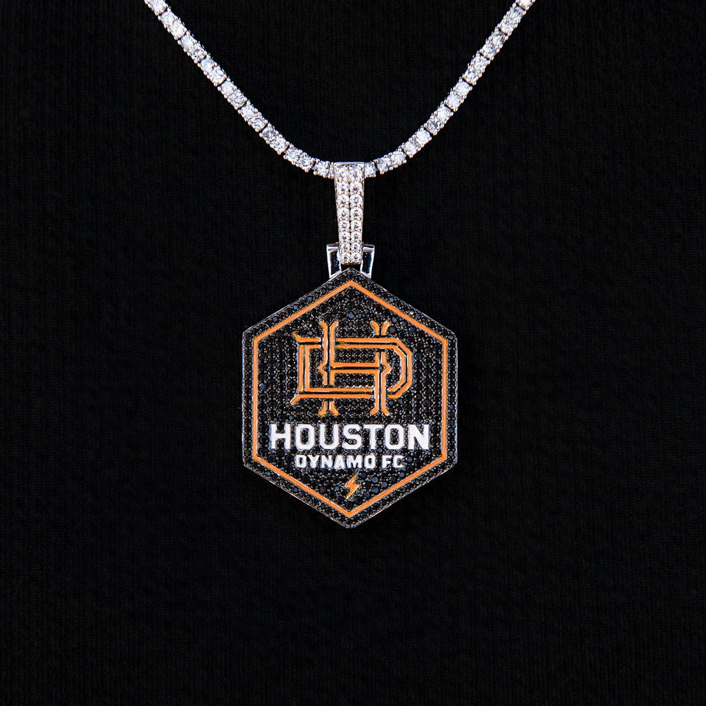 Houston Dynamo FC Official MLS Logo Pendant in White Gold