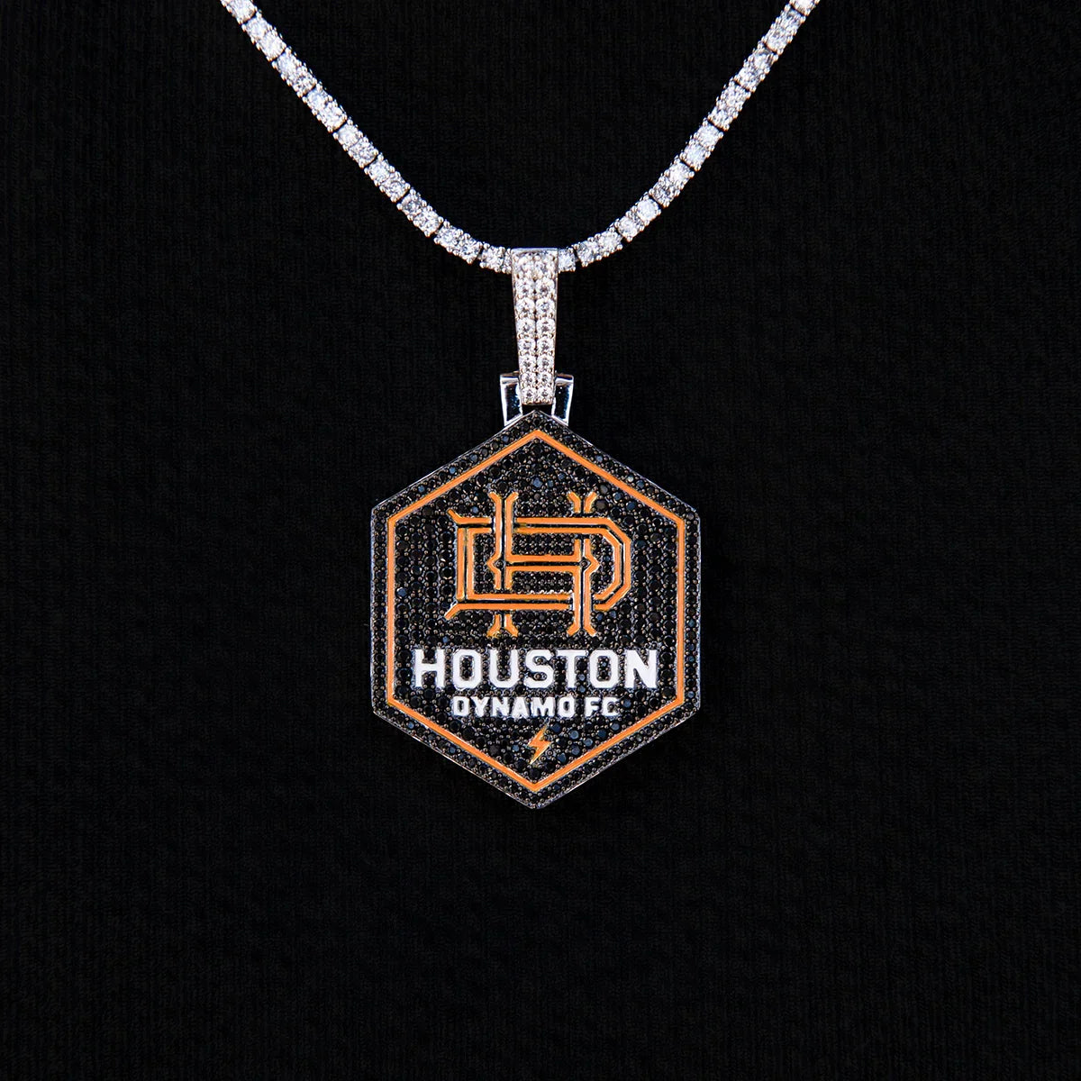 Houston Dynamo FC Official MLS Logo Pendant in White Gold