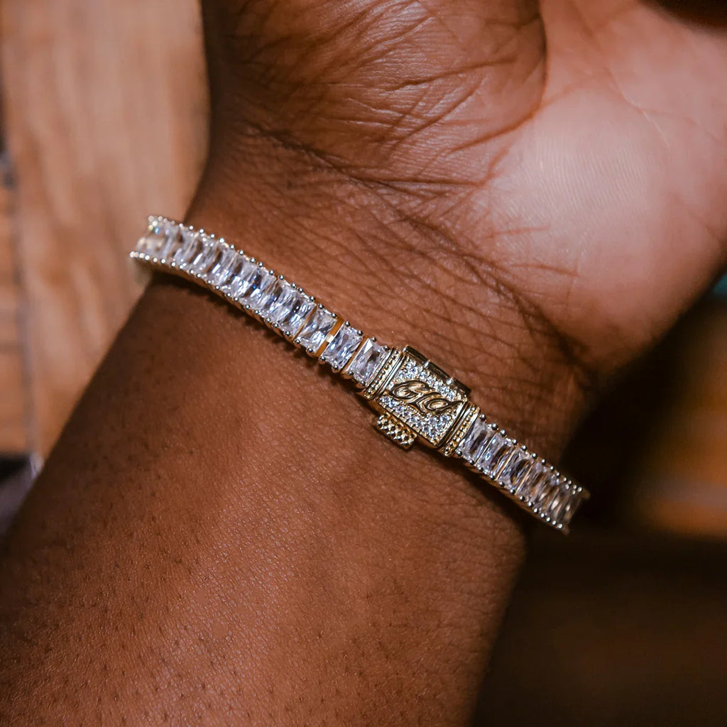 Diamond Baguette Tennis Chain + Bracelet Bundle in Yellow Gold- 6mm