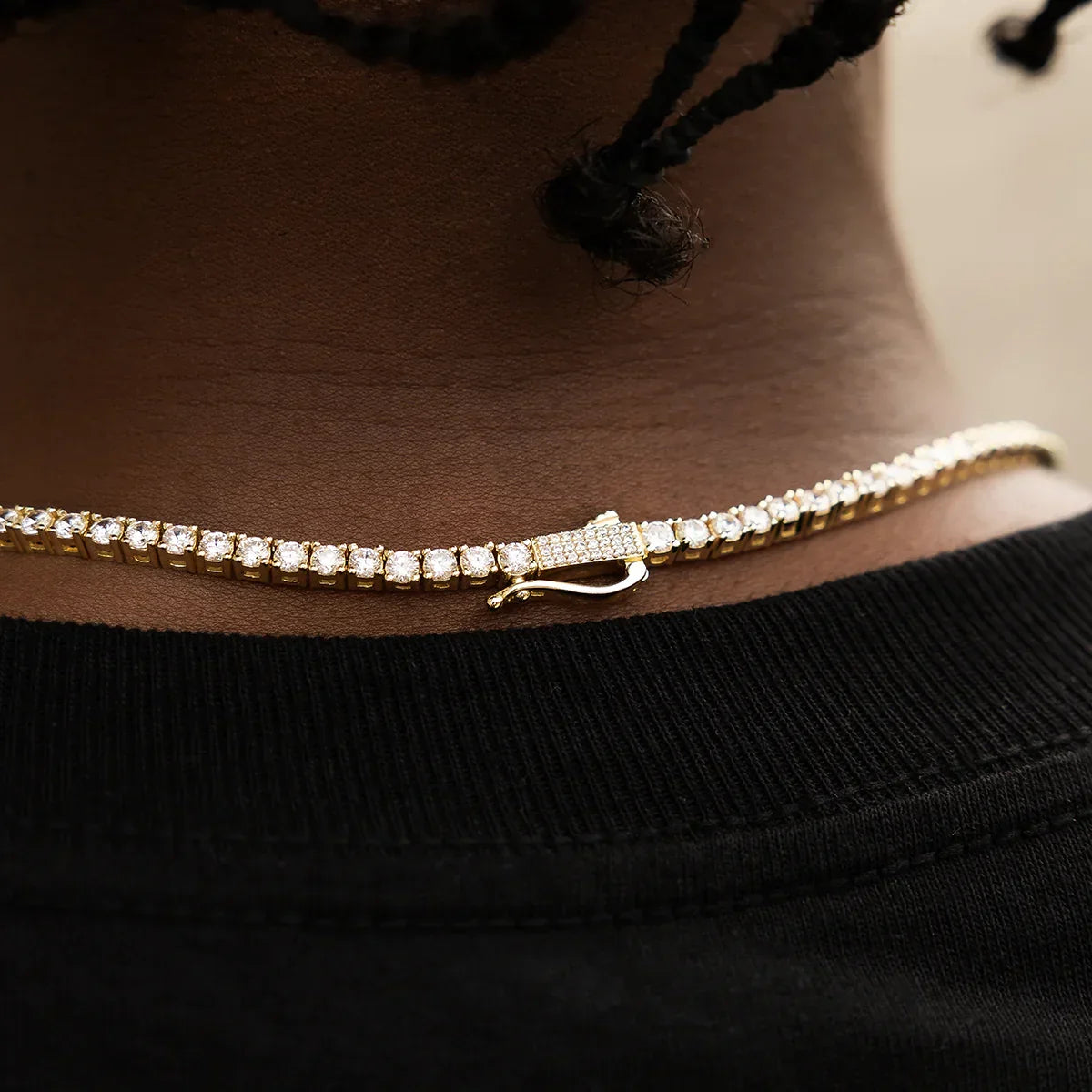 Diamond Tennis Chain in Yellow Gold- 3mm
