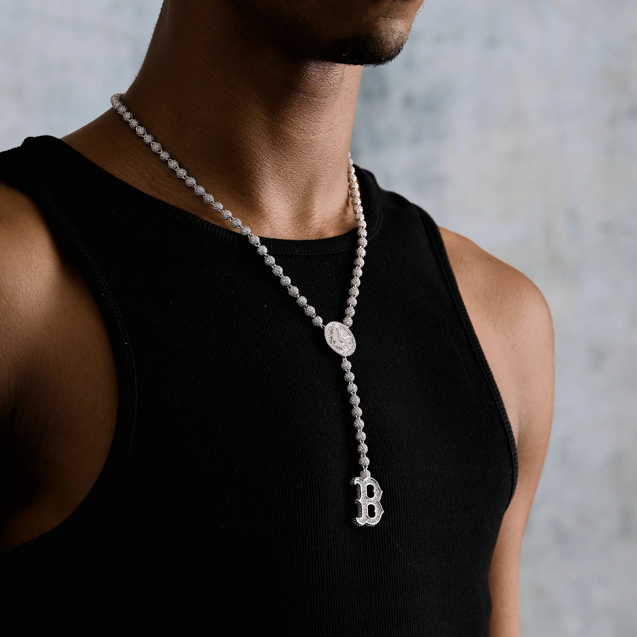 Boston Red Sox Official MLB Lariat in White Gold