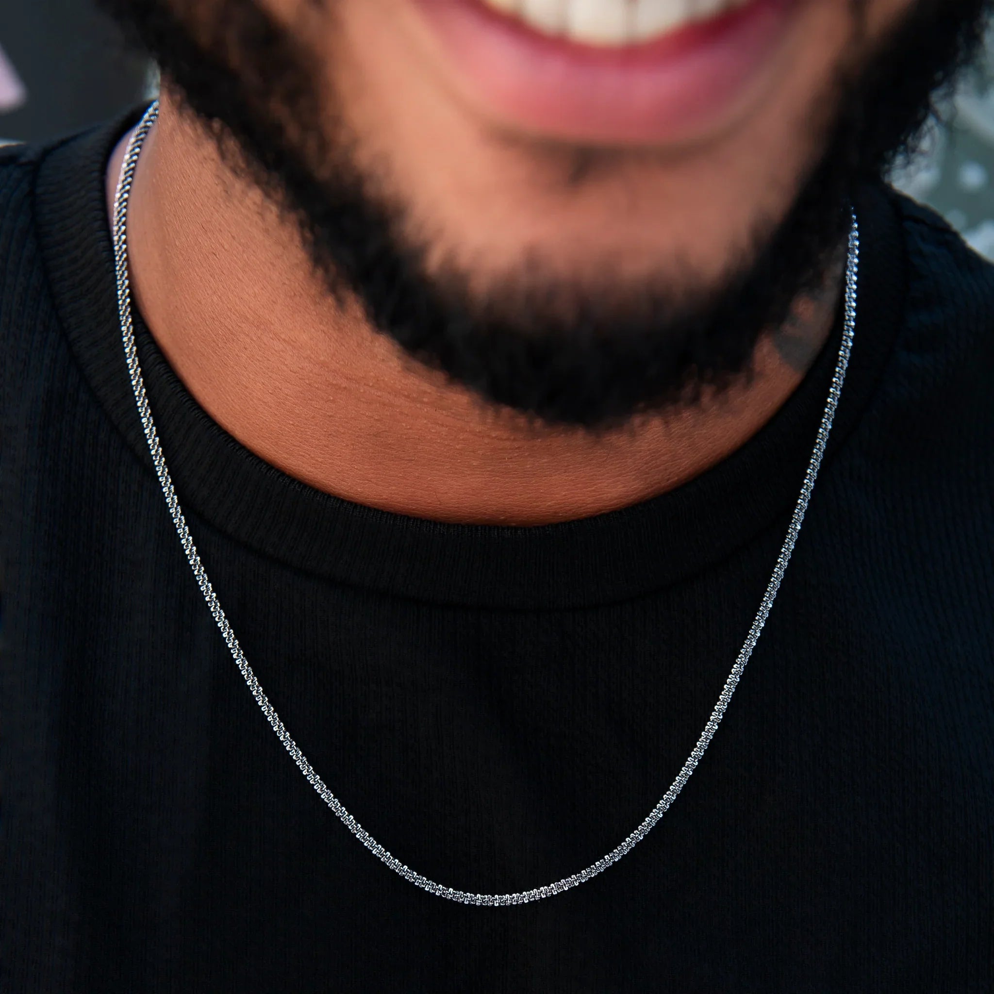 Diamond Cut Popcorn Chain + Bracelet in Black - 2mm