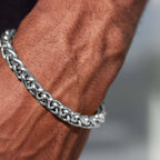 Palm Chain Bracelet in White Gold - 8mm