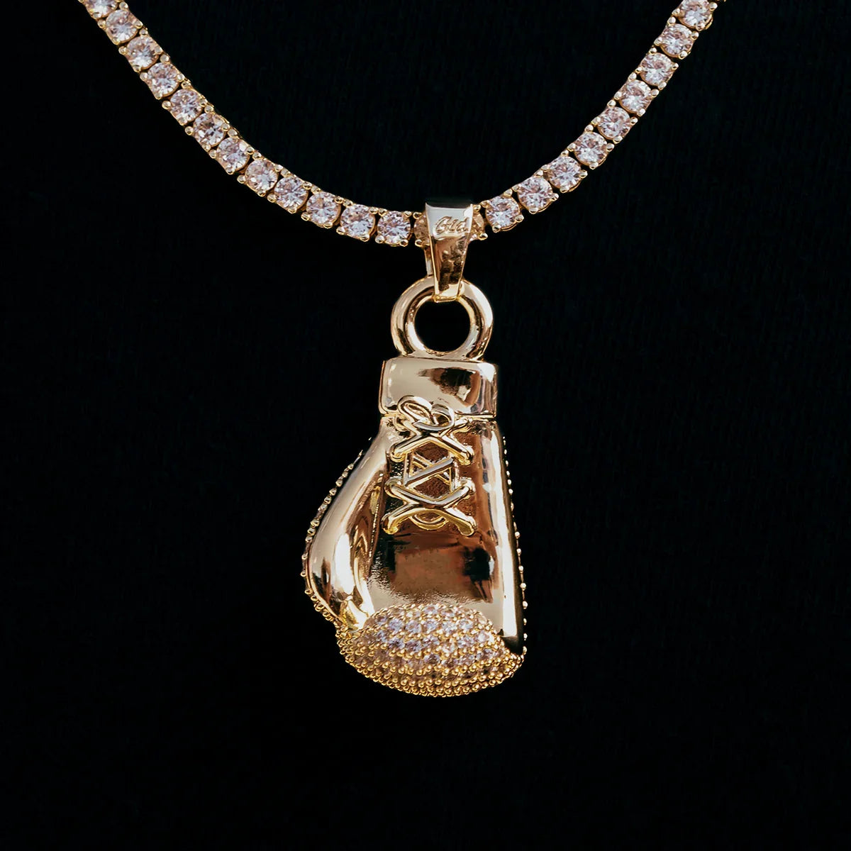 Iced Boxing Glove in Yellow Gold