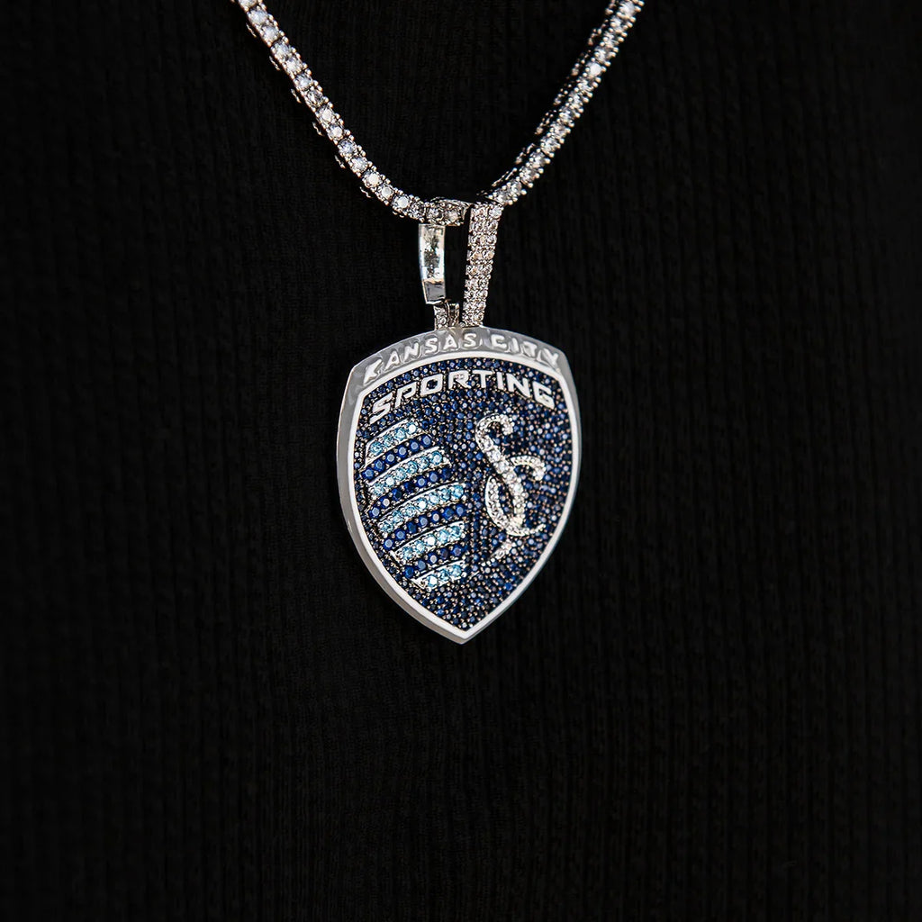 Sporting Kansas City Official MLS Logo Pendant in White Gold