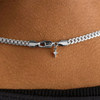 Curb Chain in White Gold - 4mm