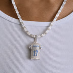 Buffalo Bills Josh Allen Official NFL Jersey #17 Pendant in White Gold