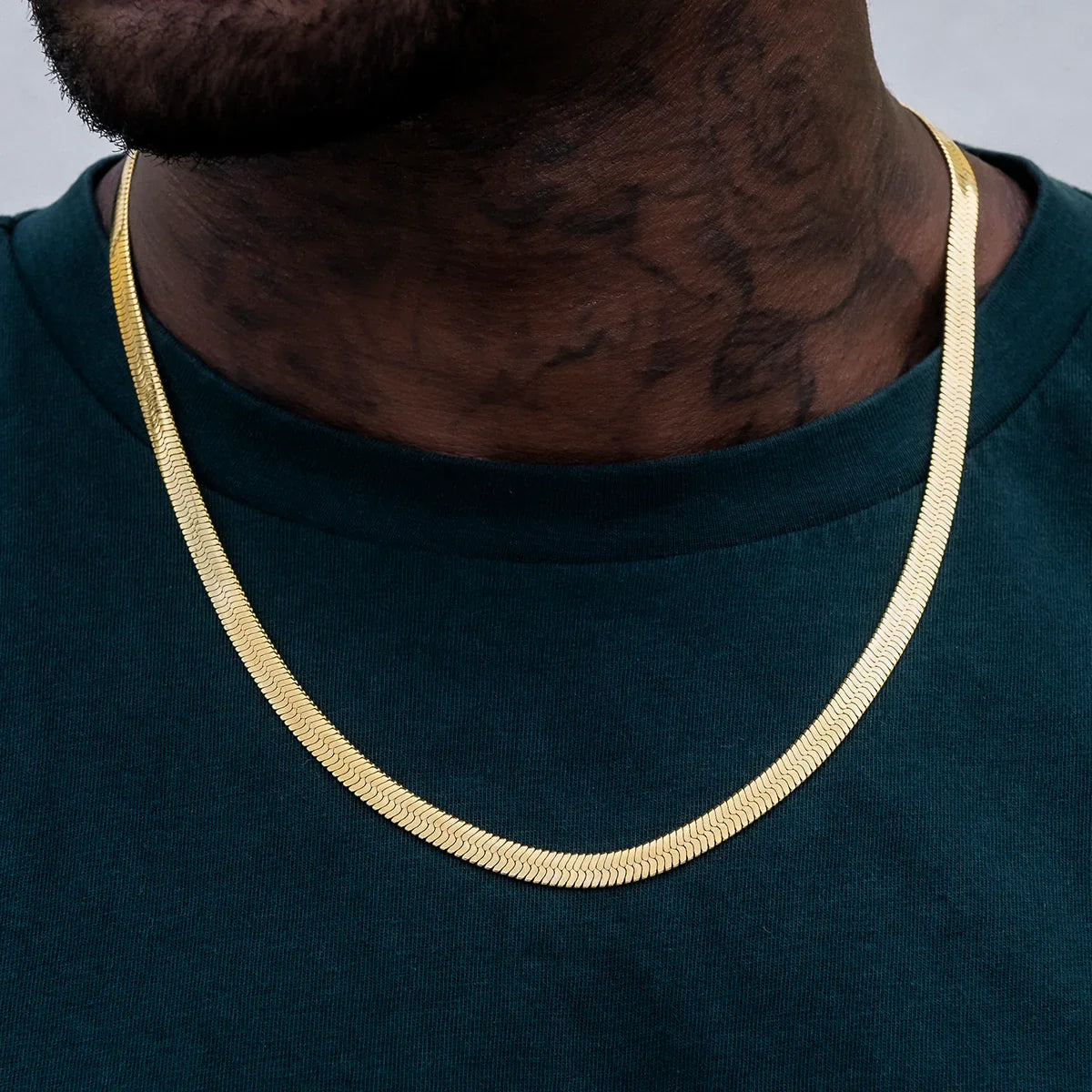 4mm + 6mm Herringbone Chain Bundle in Yellow Gold