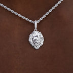 Mini Lion Pendant in White Gold