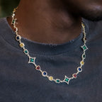 Colored Gemstone Chain in Yellow Gold - 17mm