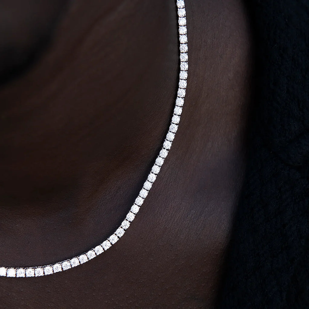 Moissanite Diamond Tennis Chain in Sterling Silver- 3mm