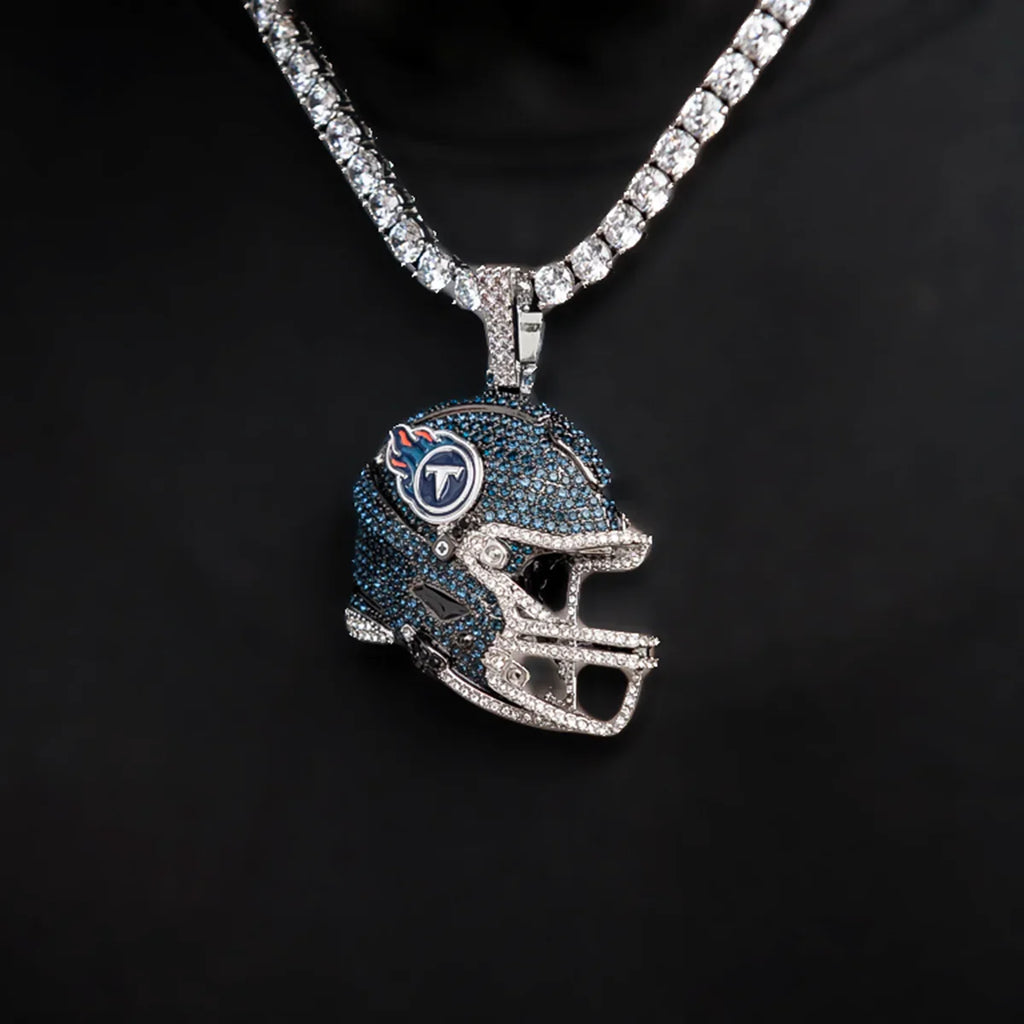 2025 Tennessee Titans Team Helmet Pendant - White Gold