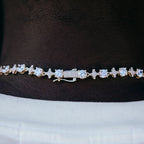 Round Stone Star Tennis Chain in Yellow Gold - 8mm